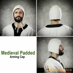 Medieval Acolchado Acolchado Arming Cap Hecho A Mano De Lona De Algodón -Armadura Ventas 7202E pattern 2 1