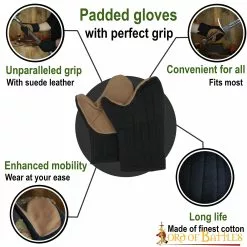 Guantes Acolchados Hechos A Mano Con Lona De Algodón -Armadura Ventas 7203BK pattern 1