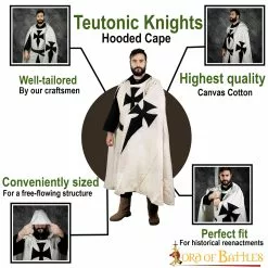 Caballeros Teutónicos Capa Con Capucha Capa De Lona De Algodón Resistente -Armadura Ventas 7411 pattern 1 1