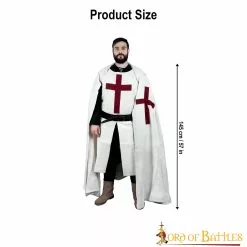 Templario Medieval Capa Con Capucha Hecha A Mano Lienzo Algodón Ropa De Caballero -Armadura Ventas 7412 3 1