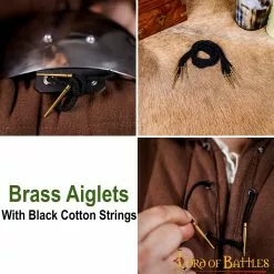 Aiglets De Latón Puro Con Cuerdas De Algodón Negro 12 Aiglets De Latón Puro Con Cuerdas De Algodón Negro -Armadura Ventas 7450BK pattern 2
