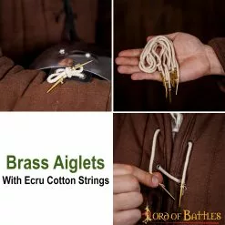 Aiglets De Latón Puro Con Cordones De Algodón Crudo -Armadura Ventas 7450E pattern 2