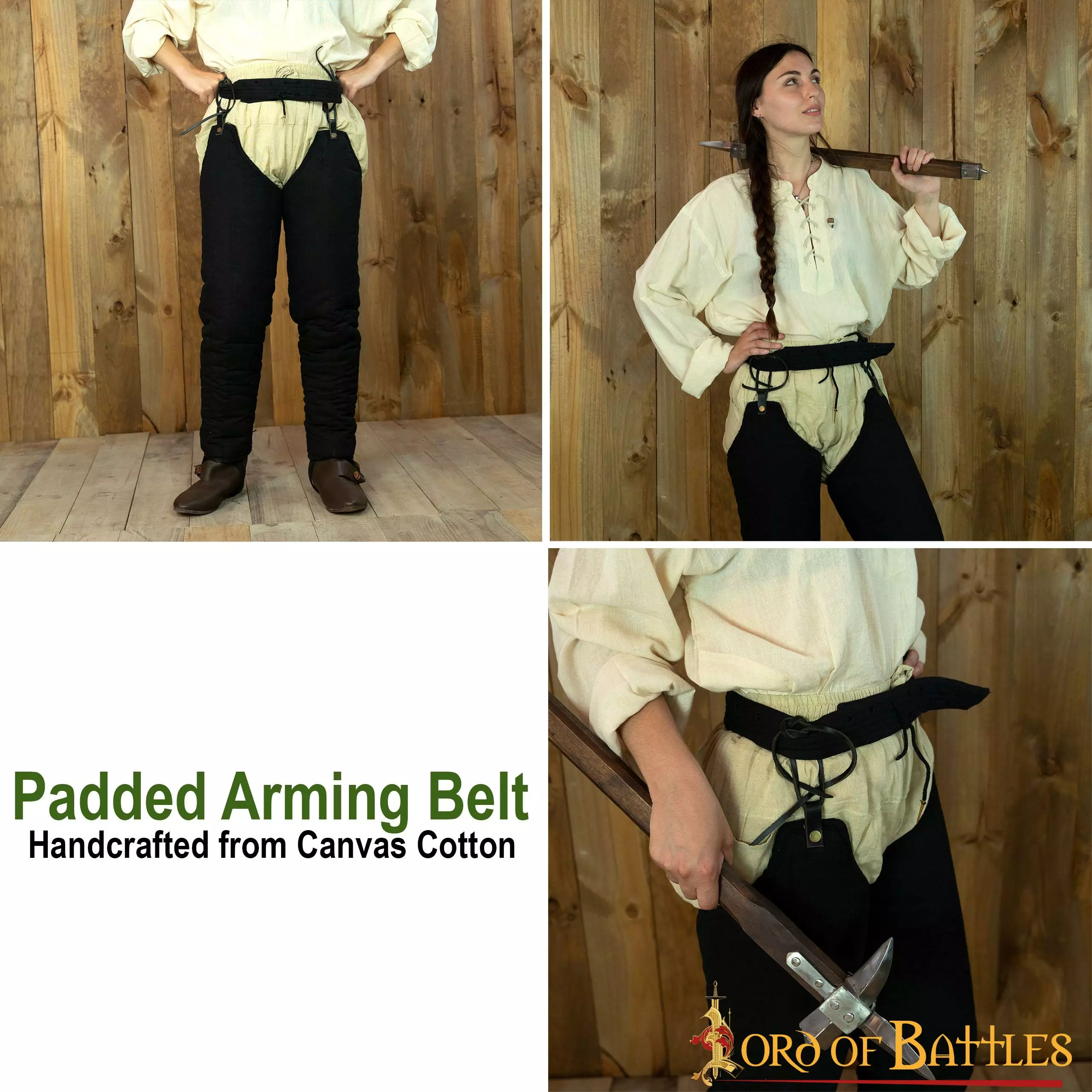 Cinturón Medieval Acolchado Hecho A Mano Con Lona De Algodón Resistente 7 Cinturón Medieval Acolchado Hecho A Mano Con Lona De Algodón Resistente - Imagen 5