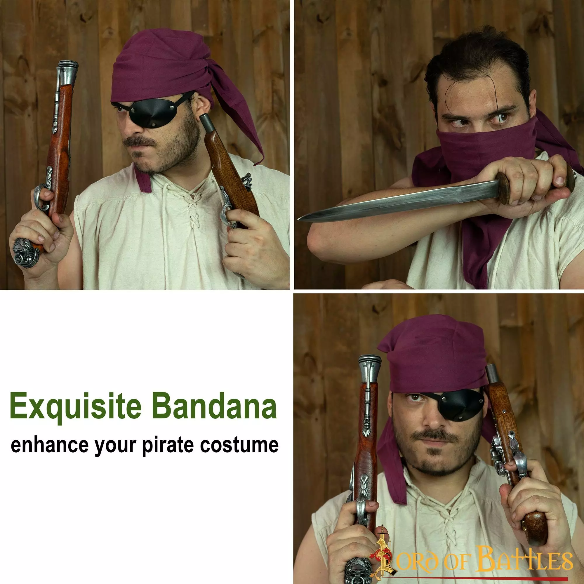 Bandana Pirata Hecha A Mano Con Algodón Ligero 7 Bandana Pirata Hecha A Mano Con Algodón Ligero - Imagen 5