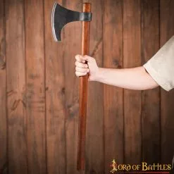 Hacha Vikinga Barbuda Con Cabeza De Acero Al Carbono Forjada A Mano -Armadura Ventas 8 1 2