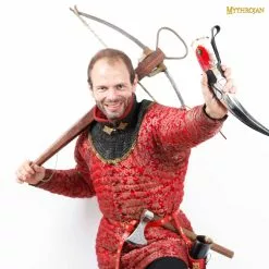 Mythrojan THE DARK WITCH - Viking Drinking Horn With Black Leather Holder Authentic Medieval Inspired Viking Wine/Mead Mug - Polished Finish -Armadura Ventas 8 1 3