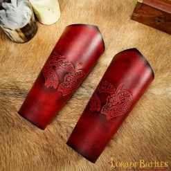 Brazaletes De Cuero Auténtico Con Diseño De Dragón De Fantasía En Relieve -Armadura Ventas 8 11