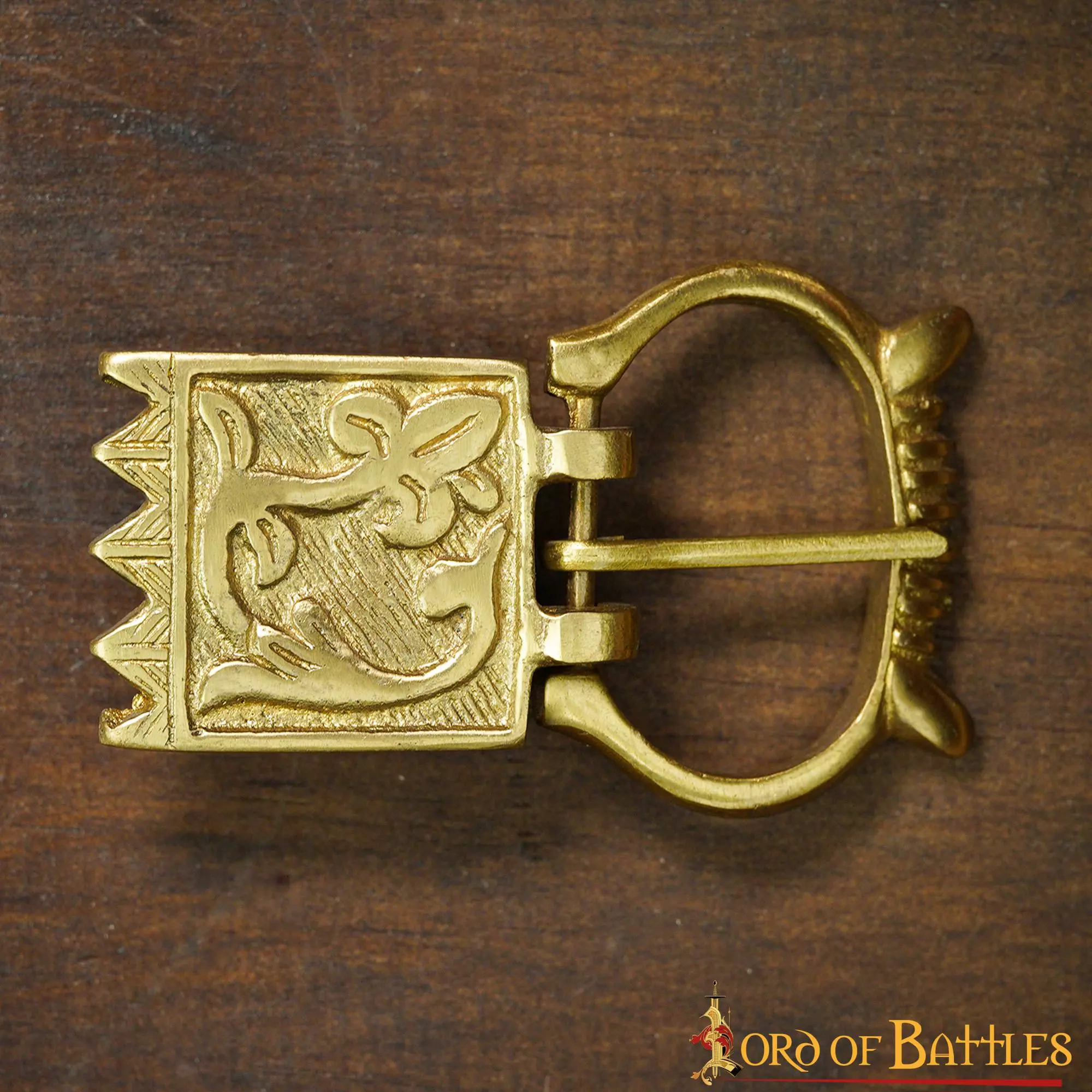 Accesorio Para Cinturón Con Hebilla De Latón Macizo Con Motivos Florales Medievales Tardíos 8 Accesorio Para Cinturón Con Hebilla De Latón Macizo Con Motivos Florales Medievales Tardíos - Imagen 6