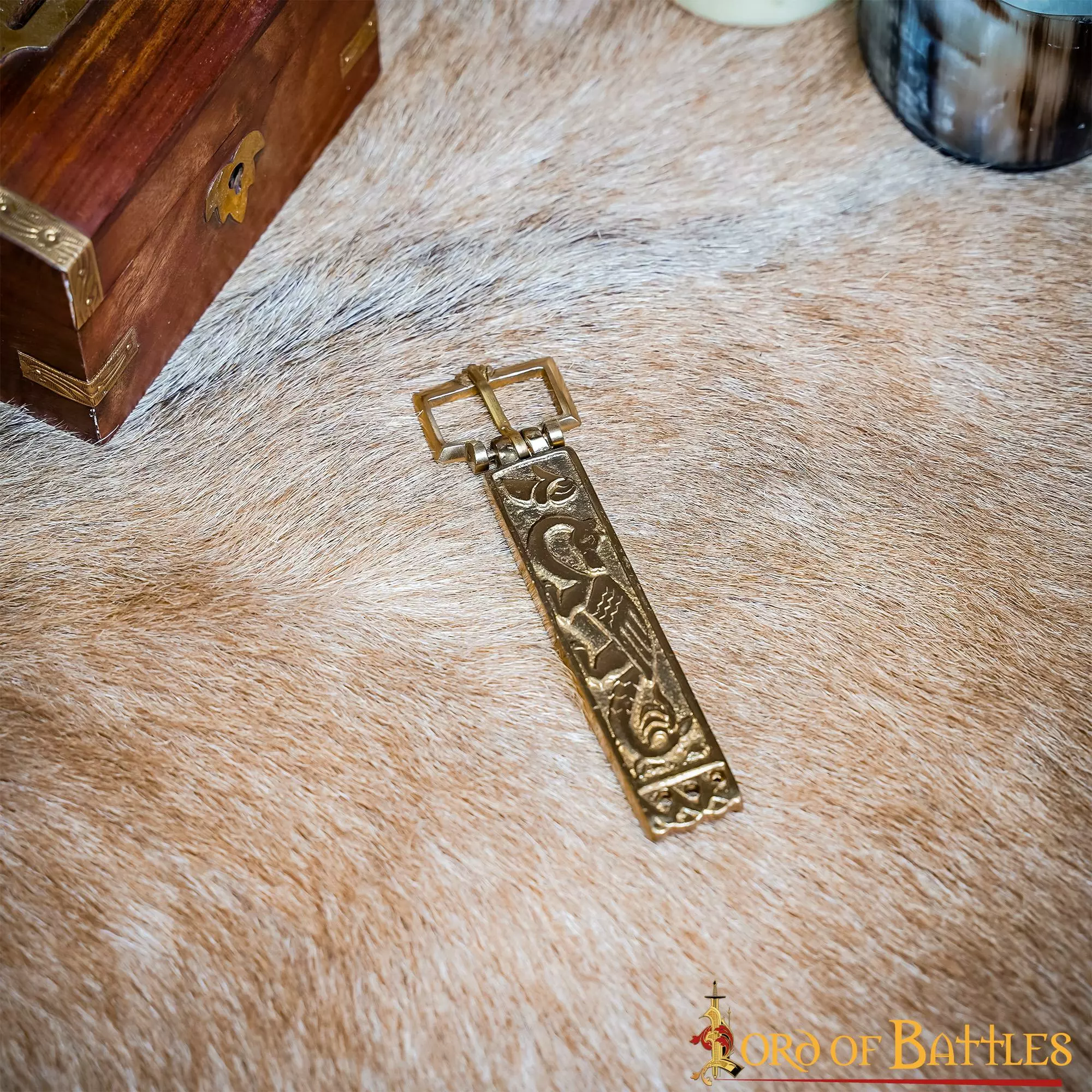 Hebilla De Cinturón Vikinga Ornamentada De Latón Macizo Puro Accesorio Funcional 7 Hebilla De Cinturón Vikinga Ornamentada De Latón Macizo Puro Accesorio Funcional - Imagen 5