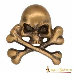 Calavera De Latón Envejecido Montura De Cuero Para Cosplay O LARP Accesorio Funcional