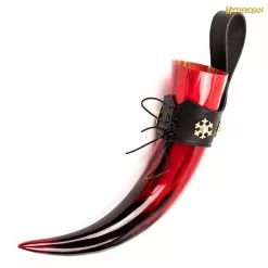 Mythrojan The RED Witch Viking Drinking Horn Con Soporte De Cuero Negro Auténtica Taza Vikinga De Inspiración Medieval Para Vino Y Vino - Acabado Pulido 11 Mythrojan The RED Witch Viking Drinking Horn Con Soporte De Cuero Negro Auténtica Taza Vikinga De Inspiración Medieval Para Vino Y Vino - Acabado Pulido -Armadura Ventas 8 2 3
