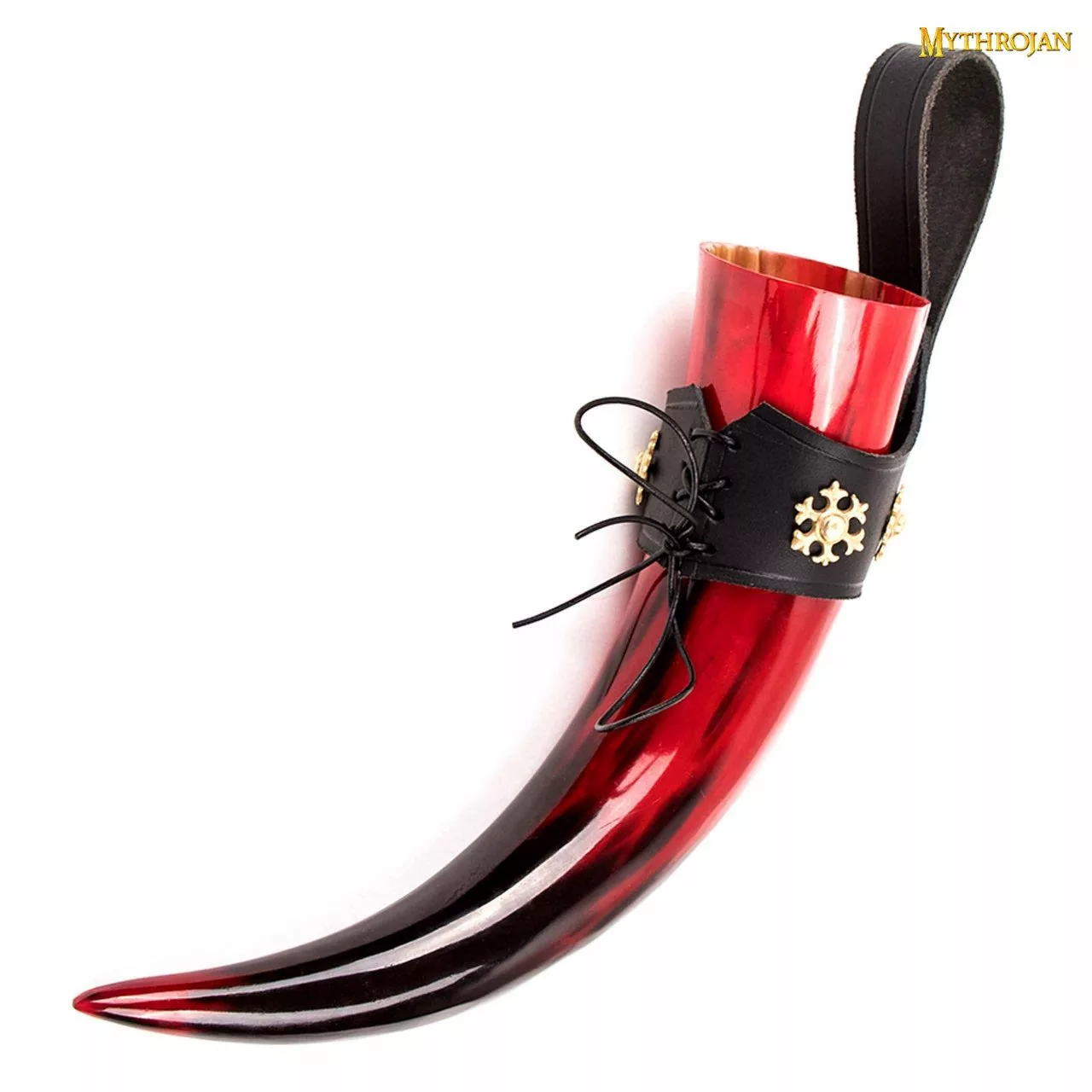 Mythrojan The RED Witch Viking Drinking Horn Con Soporte De Cuero Negro Auténtica Taza Vikinga De Inspiración Medieval Para Vino Y Vino - Acabado Pulido 6 Mythrojan The RED Witch Viking Drinking Horn Con Soporte De Cuero Negro Auténtica Taza Vikinga De Inspiración Medieval Para Vino Y Vino - Acabado Pulido - Imagen 4