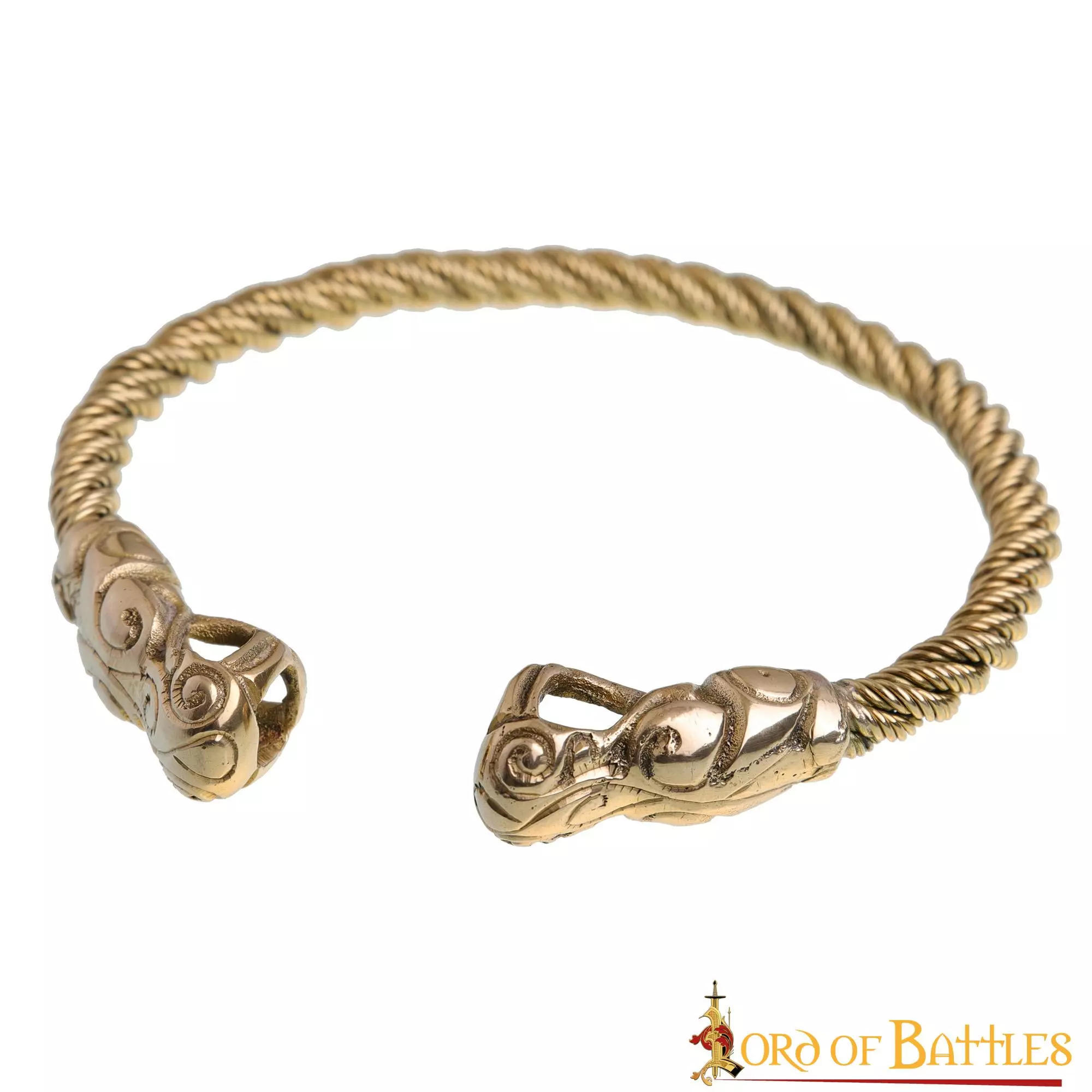 Vikingo Fenrir Lobo Torc Puro Latón Macizo Anillo De Cuello 4 Vikingo Fenrir Lobo Torc Puro Latón Macizo Anillo De Cuello - Imagen 2