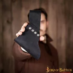 Rana Medieval Acodada De Cuero Negro Para Espadas Y Hachas -Armadura Ventas 8 80