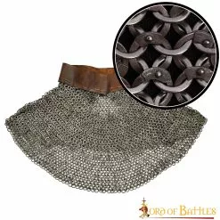 Anillo Plano Cota De Malla Medieval Aventail, Remachado Y Alternado, DI 9 Mm, Natural