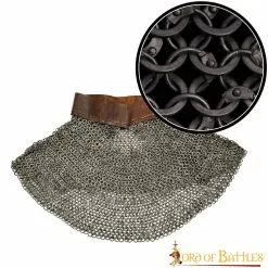 Cota De Malla Medieval Aventail Cúpula Remachada Anillos Redondos De Acero Con Anillos Planos Alternos