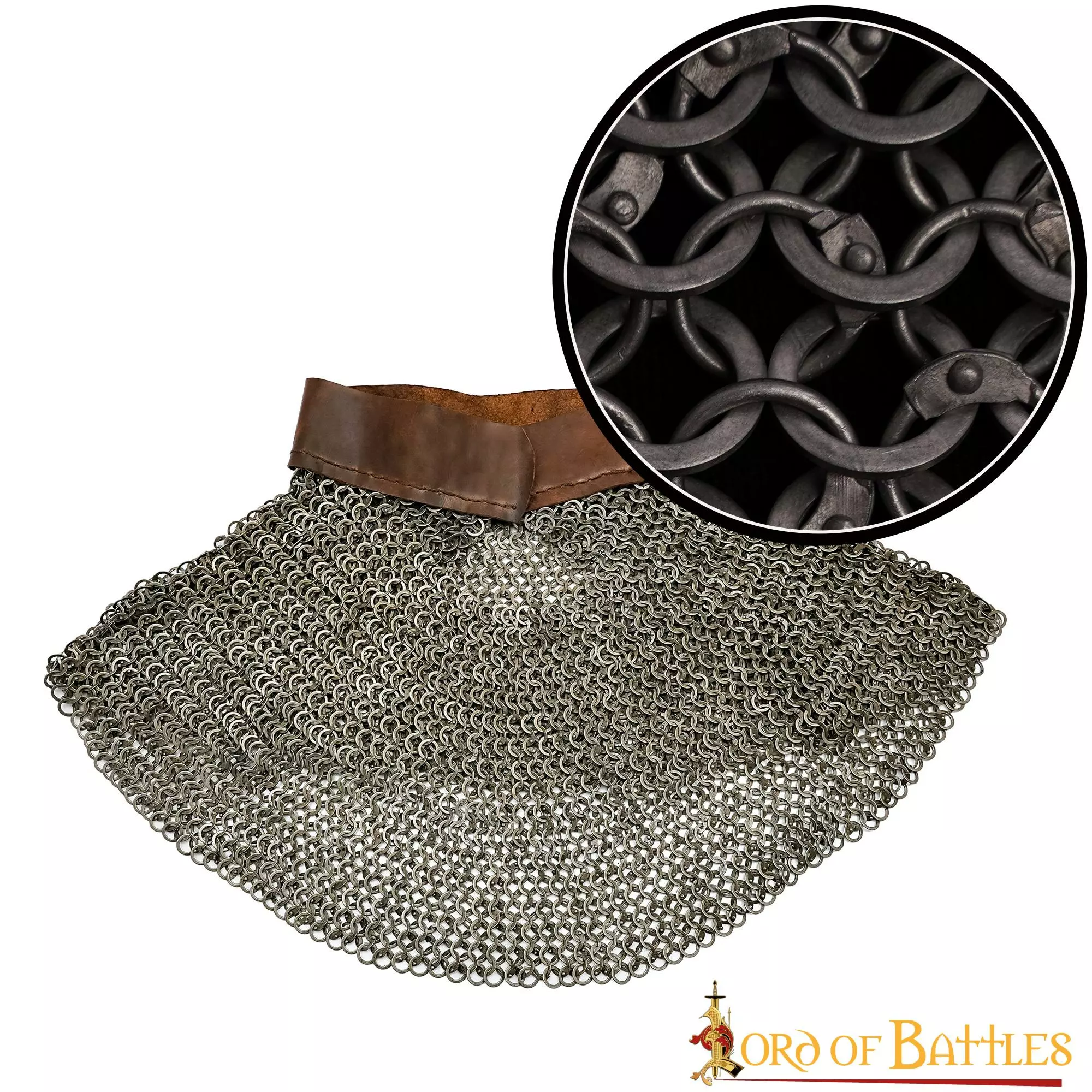Cota De Malla Medieval Aventail Cúpula Remachada Anillos Redondos De Acero Con Anillos Planos Alternos 3 Cota De Malla Medieval Aventail Cúpula Remachada Anillos Redondos De Acero Con Anillos Planos Alternos