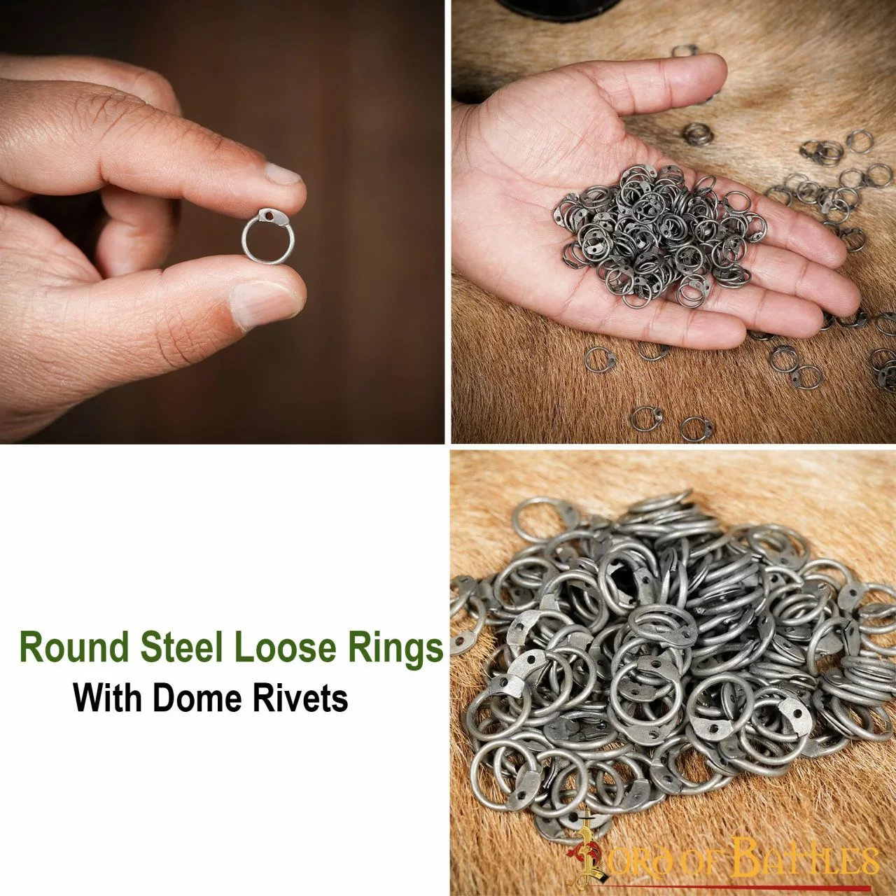 Anillos De Acero Sueltos Redondos Con Remaches De Cúpula DIY Chainmail Armor 7 Anillos De Acero Sueltos Redondos Con Remaches De Cúpula DIY Chainmail Armor - Imagen 5