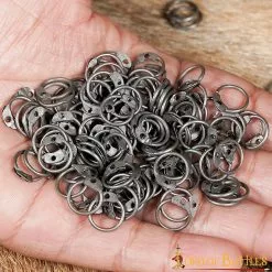Anillos De Acero Sueltos Redondos Con Remaches De Cúpula DIY Chainmail Armor, ID 9mm, Natural -Armadura Ventas 830N 7