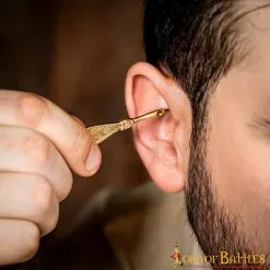 Juego De 2 Limpiadores De Oídos De Latón Macizo Puro Vikingo Ornamentado -Armadura Ventas 8310 8