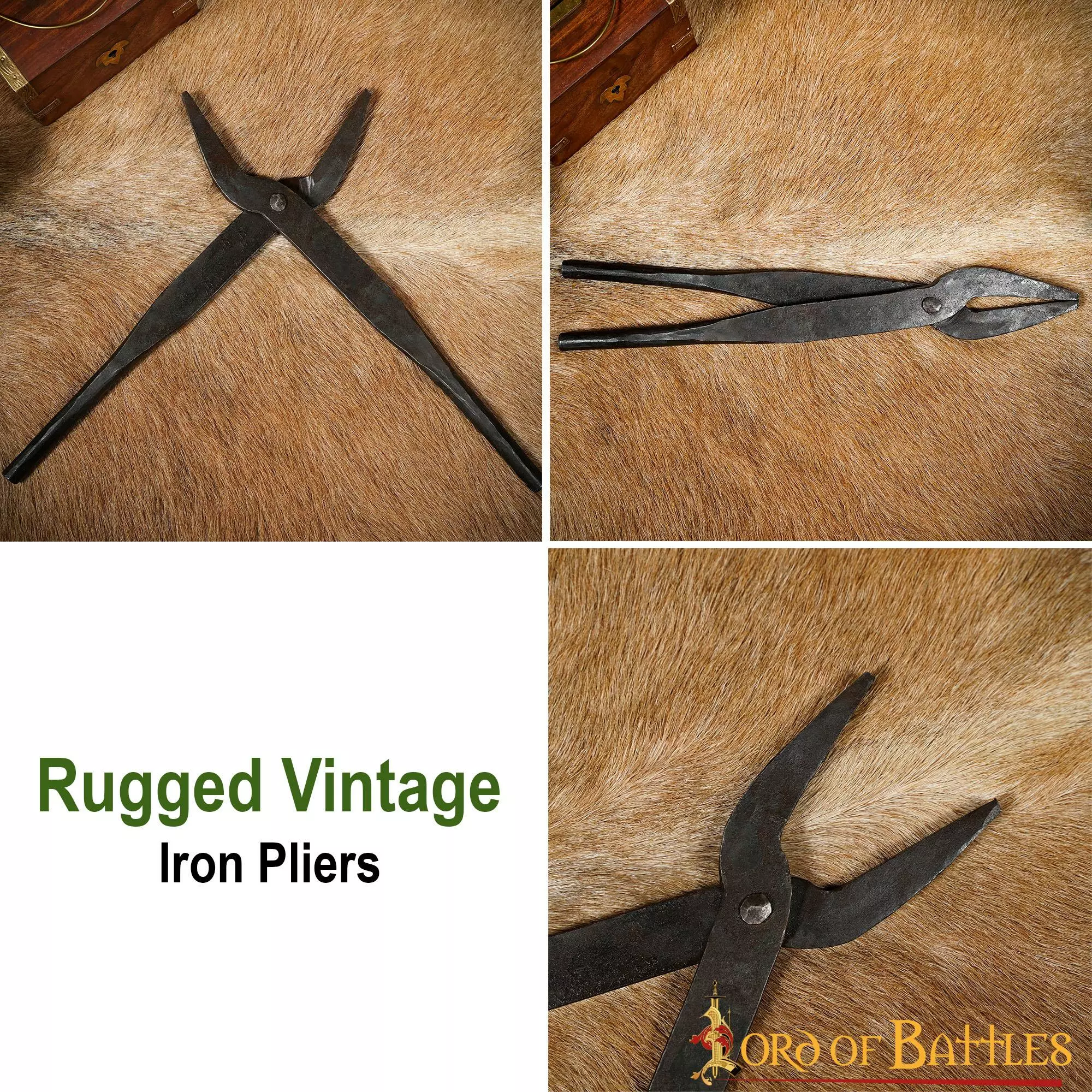 Alicates De Hierro Forjados A Mano De Estilo Vintage Funcionales Equipo De Campamento Rústico 7 Alicates De Hierro Forjados A Mano De Estilo Vintage Funcionales Equipo De Campamento Rústico - Imagen 5