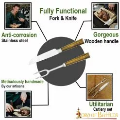 Juego De Cuchillos Y Tenedores De Acero Inoxidable Totalmente Funcionales Hechos A Mano -Armadura Ventas 8403 pattern1 1