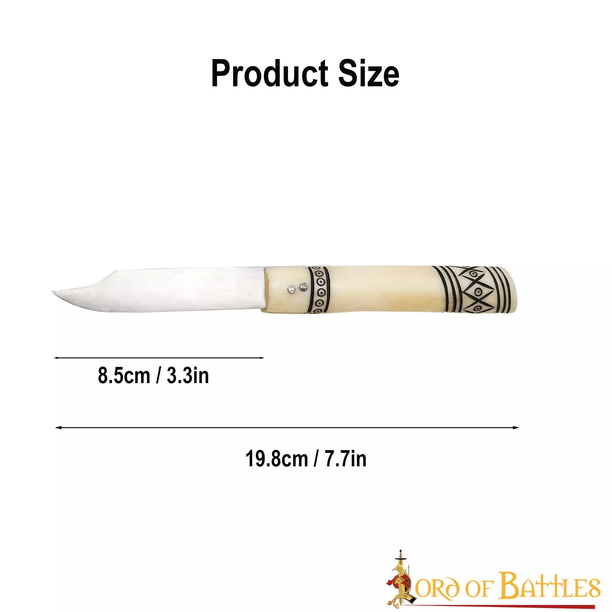 Cuchillo Plegable De Acero Inoxidable Con Mango De Hueso 5 Cuchillo Plegable De Acero Inoxidable Con Mango De Hueso - Imagen 3