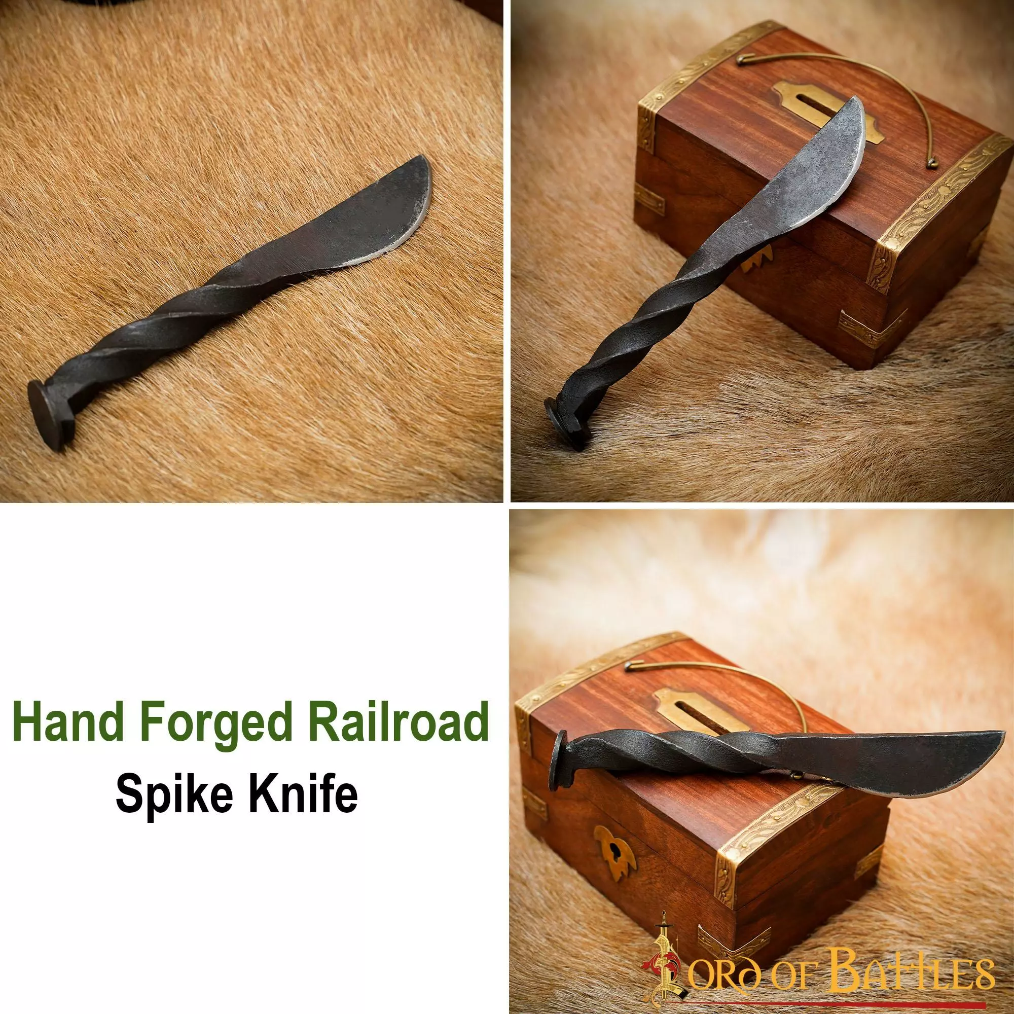 Cuchillo De Espiga De Ferrocarril Forjado A Mano Con Mango Retorcido 7 Cuchillo De Espiga De Ferrocarril Forjado A Mano Con Mango Retorcido - Imagen 5