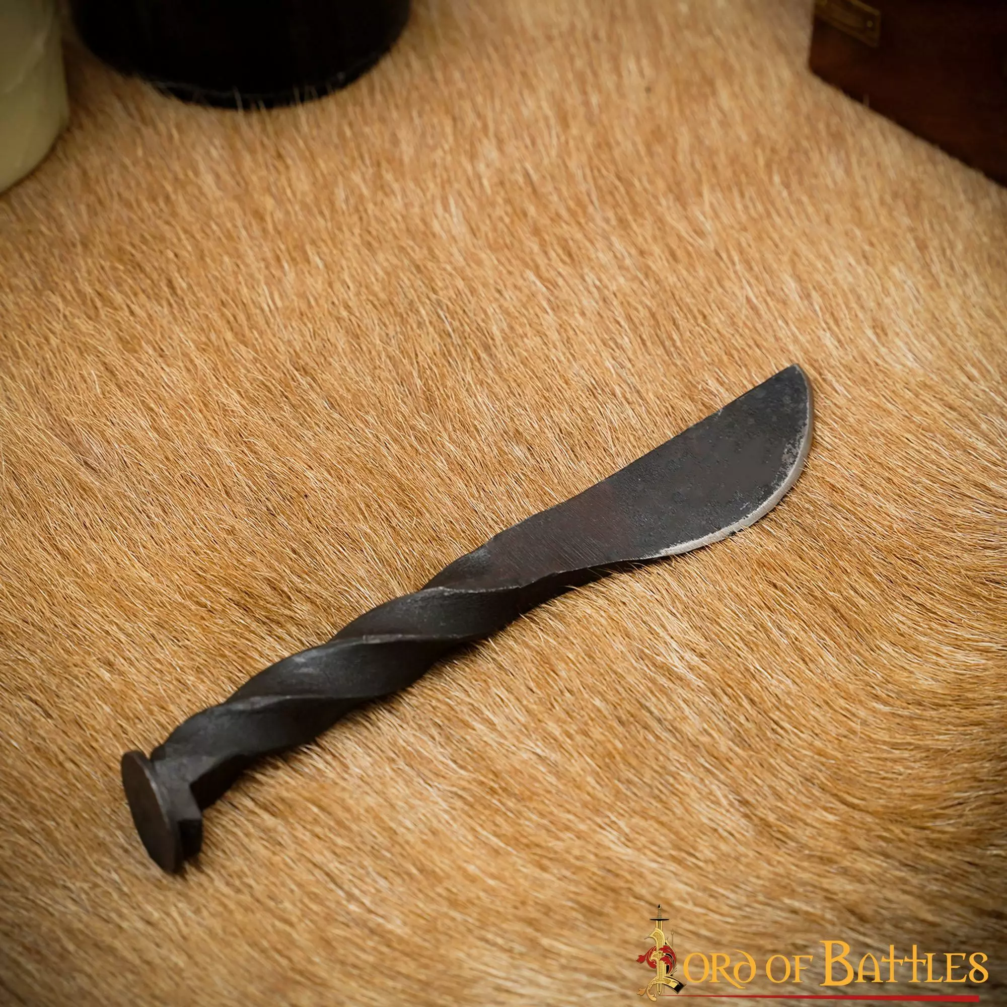 Cuchillo De Espiga De Ferrocarril Forjado A Mano Con Mango Retorcido 8 Cuchillo De Espiga De Ferrocarril Forjado A Mano Con Mango Retorcido - Imagen 6