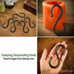 Gancho Colgante De Hierro Forjado A Mano Accesorio Funcional De Camping -Armadura Ventas 8514 5pcs pattern 2