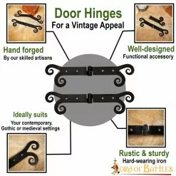 Par De Bisagras De Puerta Vintage De Hierro Hechas A Mano Accesorio Funcional Rústico -Armadura Ventas 8517 pattern 1