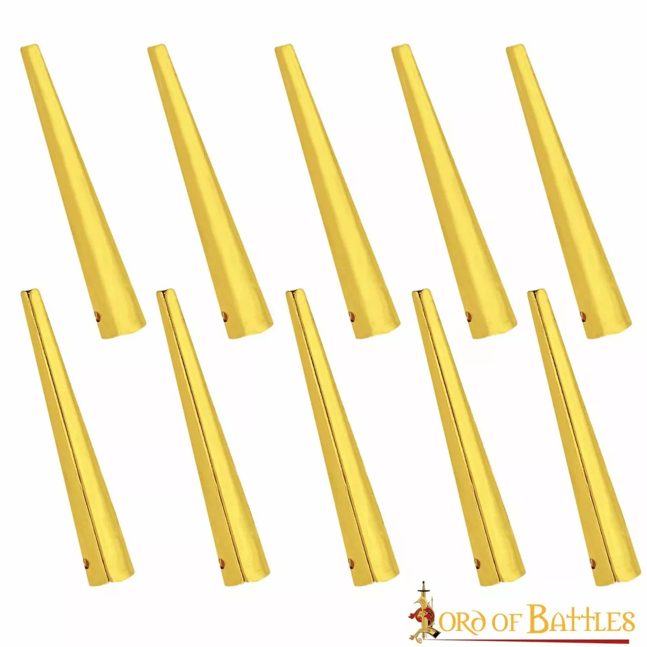 Juego De 10 Bengalas Medievales De Latón Macizo Puro 4 Juego De 10 Bengalas Medievales De Latón Macizo Puro - Imagen 2