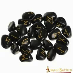 Set De Piedras Rúnicas Medievales Vikingas Hechas A Mano Con Bolsa Accesorio De Juego