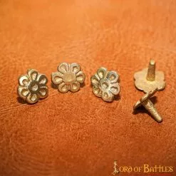 Rosetón Medieval Latón Puro Monturas / Conchos Juego De 5 -Armadura Ventas 8767 5pcs 7