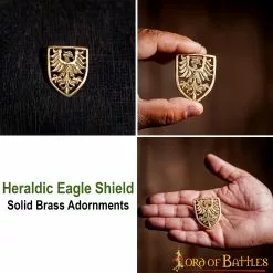 Heráldico Águila Escudo Cinturón Studs O Conchos Puro Latón Macizo Juego De 5 -Armadura Ventas 8770 5pcs pattern 2