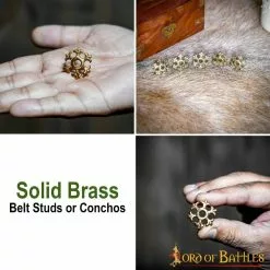 Tachuelas O Conchos Flor Rosetón Latón Macizo Juego De 5 11 Tachuelas O Conchos Flor Rosetón Latón Macizo Juego De 5 -Armadura Ventas 8771 5 pcs pattern 2