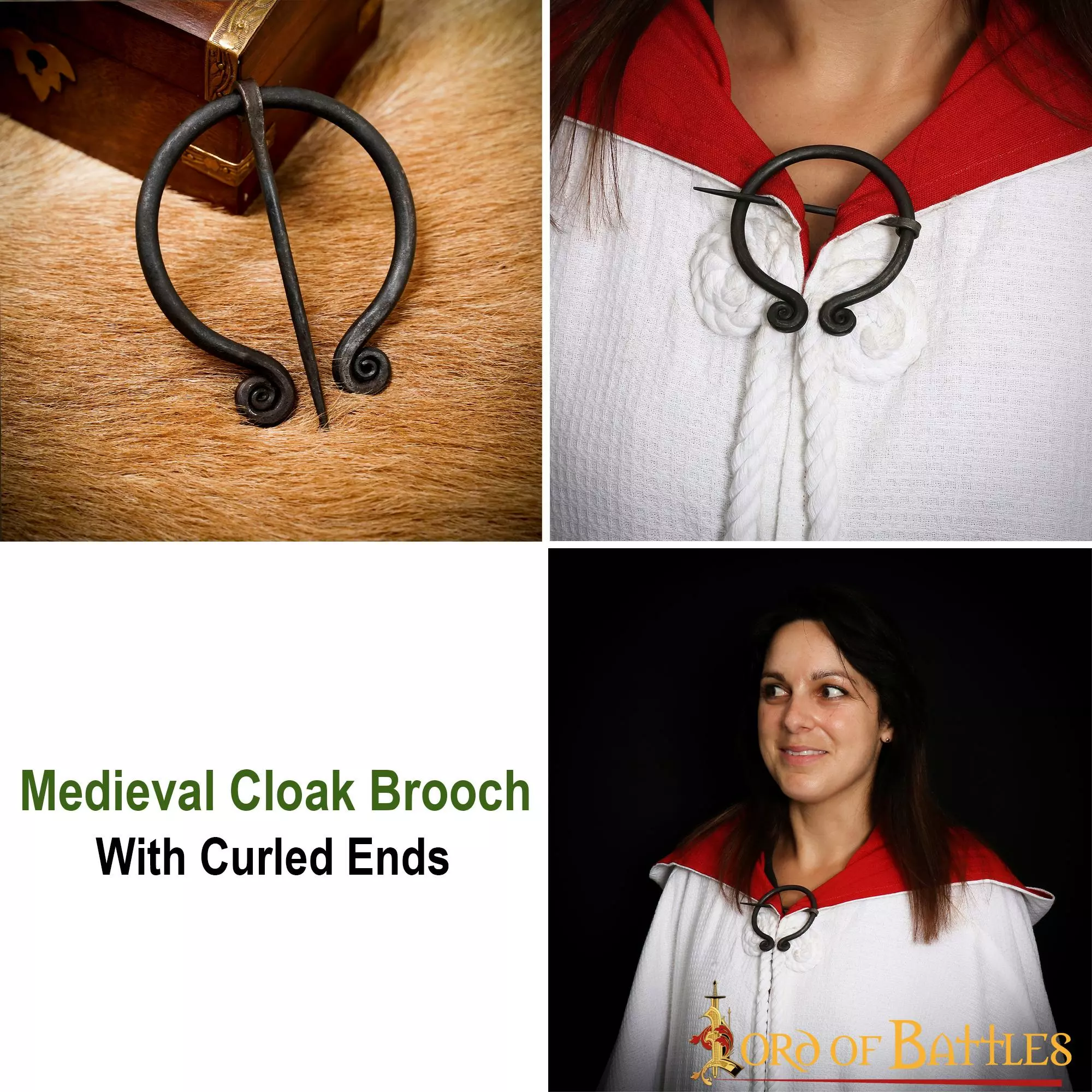 Cierre De Capa Funcional De Hierro Forjado A Mano Con Peroné De La Alta Edad Media 7 Cierre De Capa Funcional De Hierro Forjado A Mano Con Peroné De La Alta Edad Media - Imagen 5