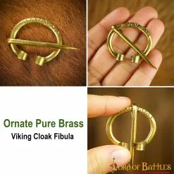 Broche Medieval Vikingo De Latón Puro Peroné Para Capa -Armadura Ventas 8803 pattern 2 1
