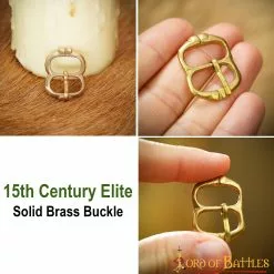 Hebilla De Cinturón Medieval Pequeña De Latón Puro Juego Funcional De 5 -Armadura Ventas 8906 pattern1 2 1