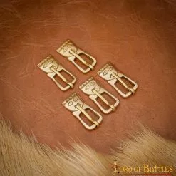 Hebilla De Cinturón Medieval Tardía De Latón Macizo -Armadura Ventas 8907 5pcs 5