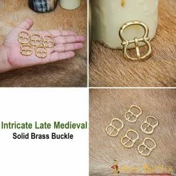 Juego De 5 Hebillas Pequeñas Medievales Redondas De Latón Macizo Puro -Armadura Ventas 8909 5pcs pattern1