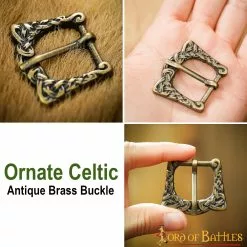 Juego De 5 Hebillas Celtas De Latón Antiguo Para Cinturón -Armadura Ventas 8912 pattern1 2