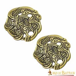Viking Greiftier Broche De Latón Antiguo Juego De 2