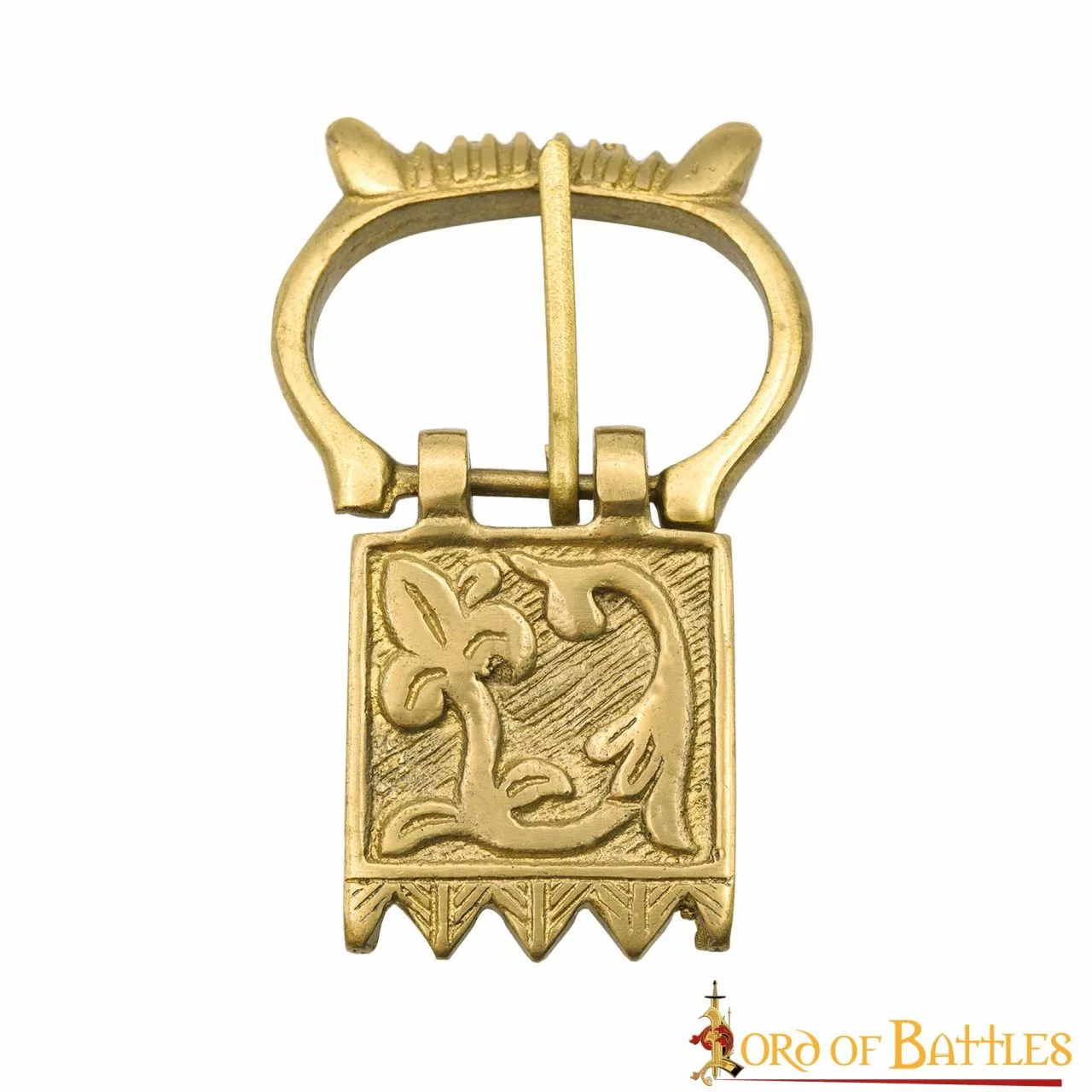 Accesorio Para Cinturón Con Hebilla De Latón Macizo Con Motivos Florales Medievales Tardíos 4 Accesorio Para Cinturón Con Hebilla De Latón Macizo Con Motivos Florales Medievales Tardíos - Imagen 2