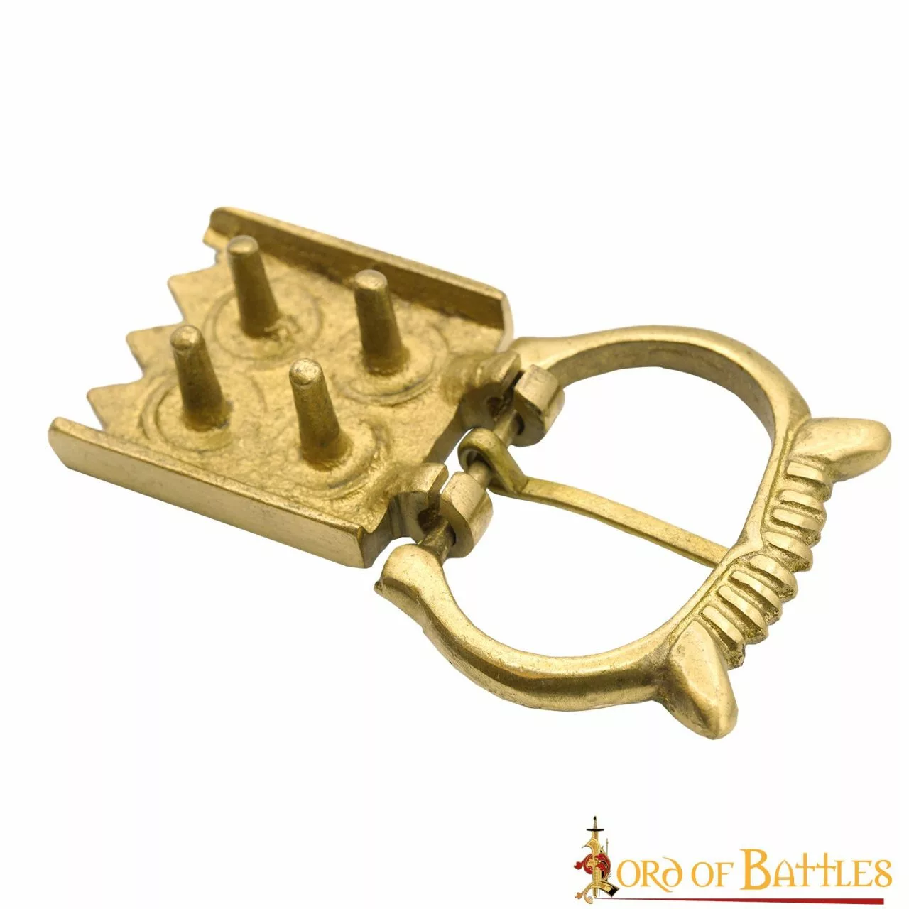 Accesorio Para Cinturón Con Hebilla De Latón Macizo Con Motivos Florales Medievales Tardíos 5 Accesorio Para Cinturón Con Hebilla De Latón Macizo Con Motivos Florales Medievales Tardíos - Imagen 3