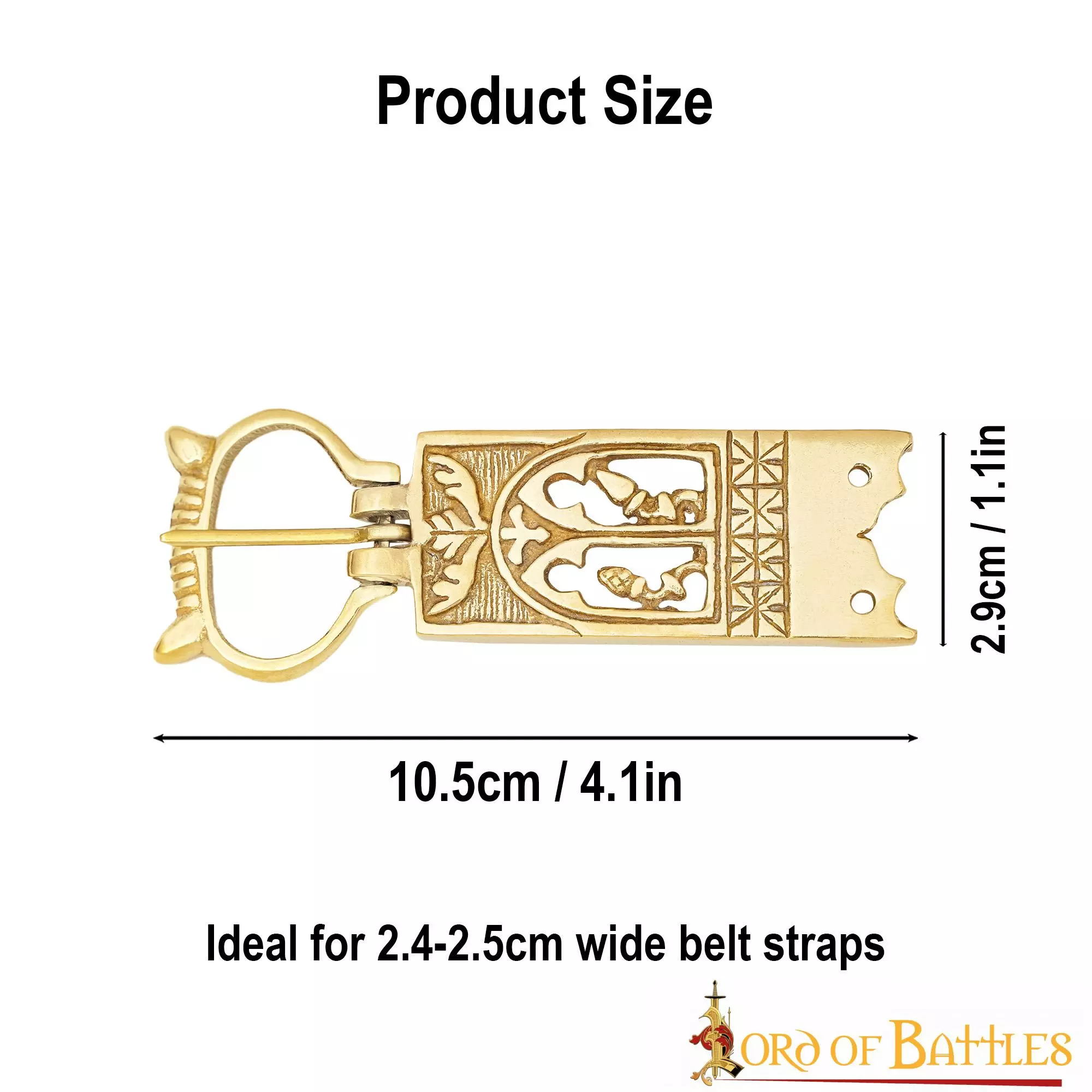 Hebilla De Cinturón De Latón Macizo Puro Medieval Tardío Para Trajes Medievales Renacentistas 5 Hebilla De Cinturón De Latón Macizo Puro Medieval Tardío Para Trajes Medievales Renacentistas - Imagen 3