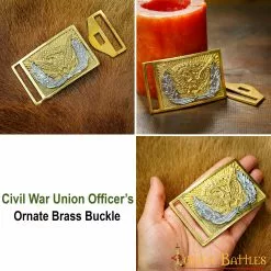 Hebilla De Cinturón De Latón Puro De Oficial De La Unión De La Guerra Civil Americana -Armadura Ventas 8951 pattern 2