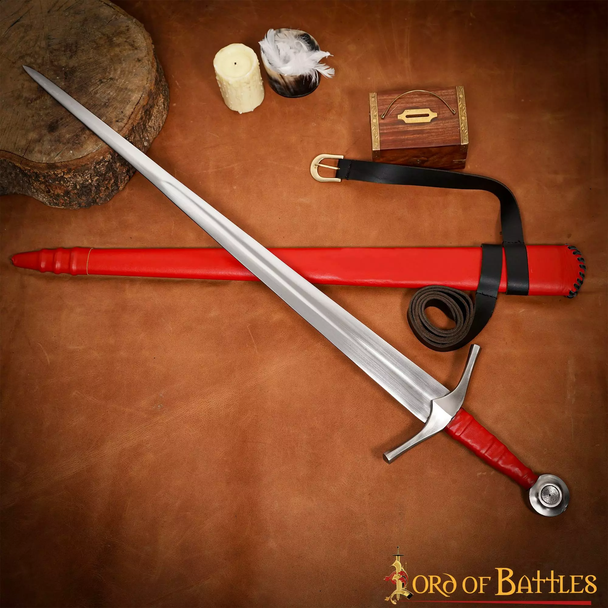 Espada Medieval Tipo XVI Tipología Oakeshott Con Vaina De Cuero 8 Espada Medieval Tipo XVI Tipología Oakeshott Con Vaina De Cuero - Imagen 6