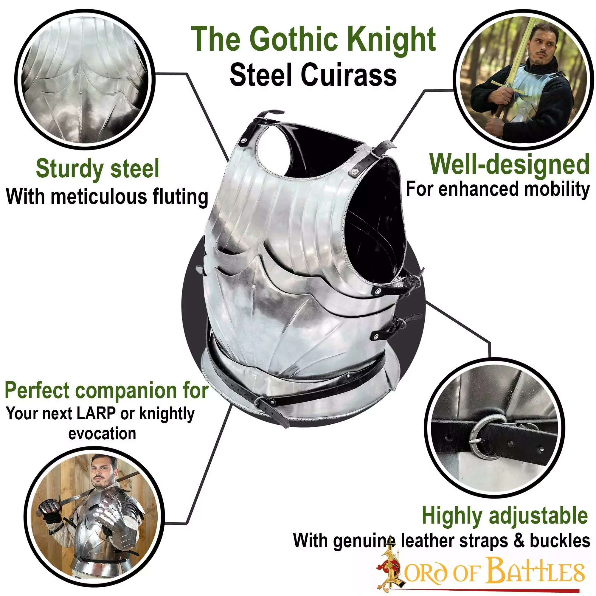 Coraza Gótica Medieval Tardía Calibre 16 6 Coraza Gótica Medieval Tardía Calibre 16 - Imagen 4