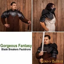 Fantasy Black Pauldrons Con Rompehojas Calibre 18 13 Fantasy Black Pauldrons Con Rompehojas Calibre 18 -Armadura Ventas 9202BK pattern2